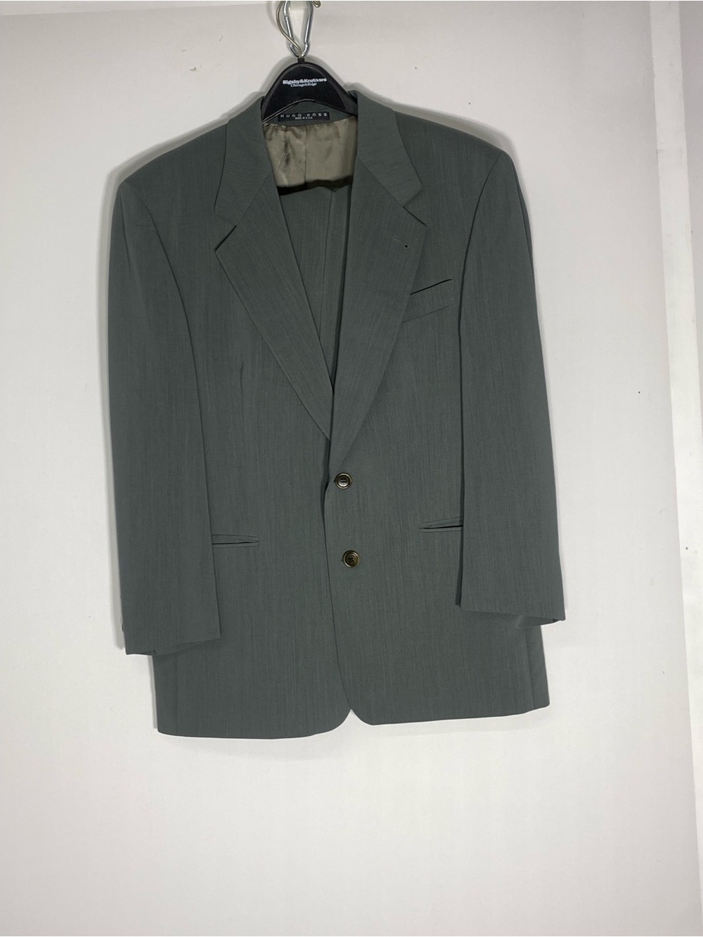 Hugo Boss Men's Gray olive  Two-Button Blazer